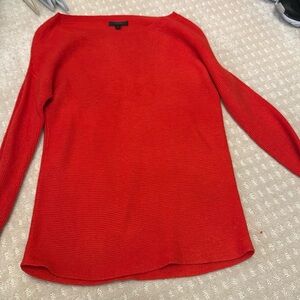 Red J.Crew ribbed cashmere sweater
